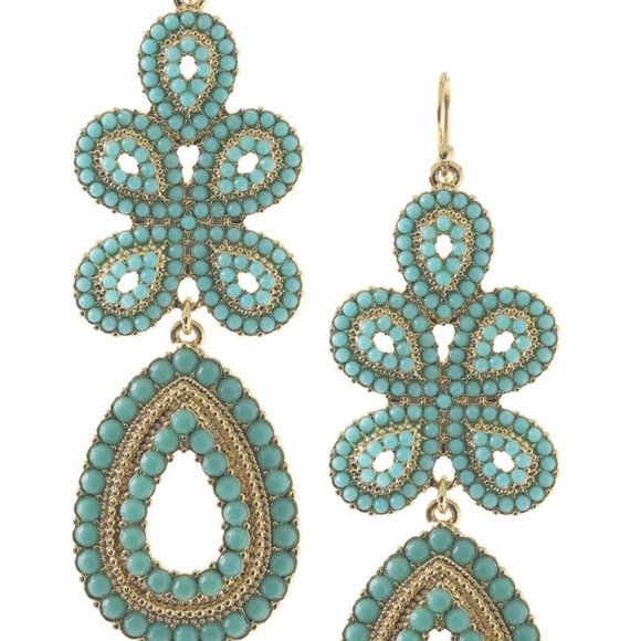 Stella & Dot Jewelry - Stella and Dot Blue and Gold Earrings